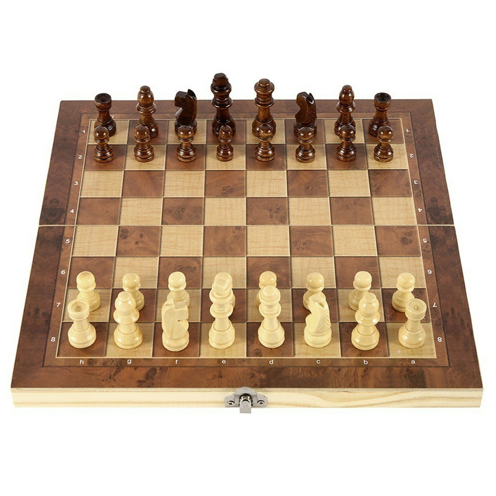 木製 チェスセット チェス 折りたたみ 24CM 3 IN 1 チェス チェッカーズ バックギャモン Chess コンパクト収納 対戦ゲーム 子供から大人まで プレゼント 初心者向け 2人用 ボードゲーム イギリ…