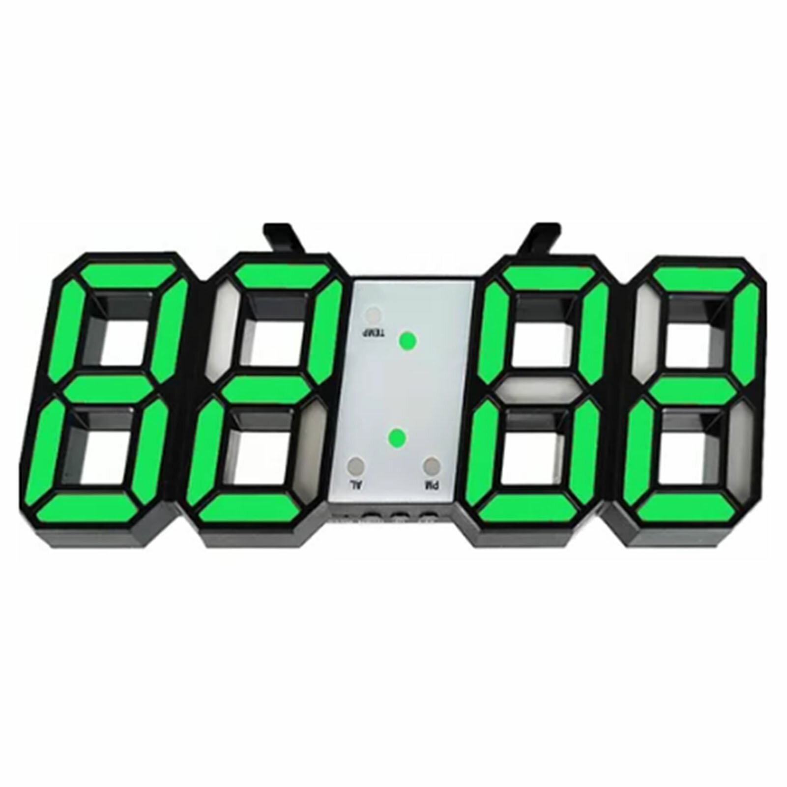 3D 時計 USB 充電 2 電源多機能プラスチック USB 3D (黒枠緑文字) 3
