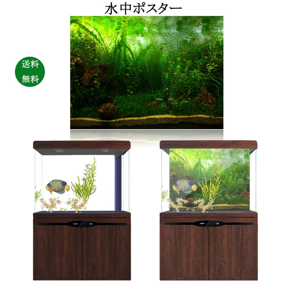 送料無料　水中ポスター 水草 魚タンク 水族館 水槽タンク 装飾ステッカー 自己接着設計 PVC製 PVC接着剤　水草背景　ポスター背景装飾紙 水中バックグラウンド 61*30cm