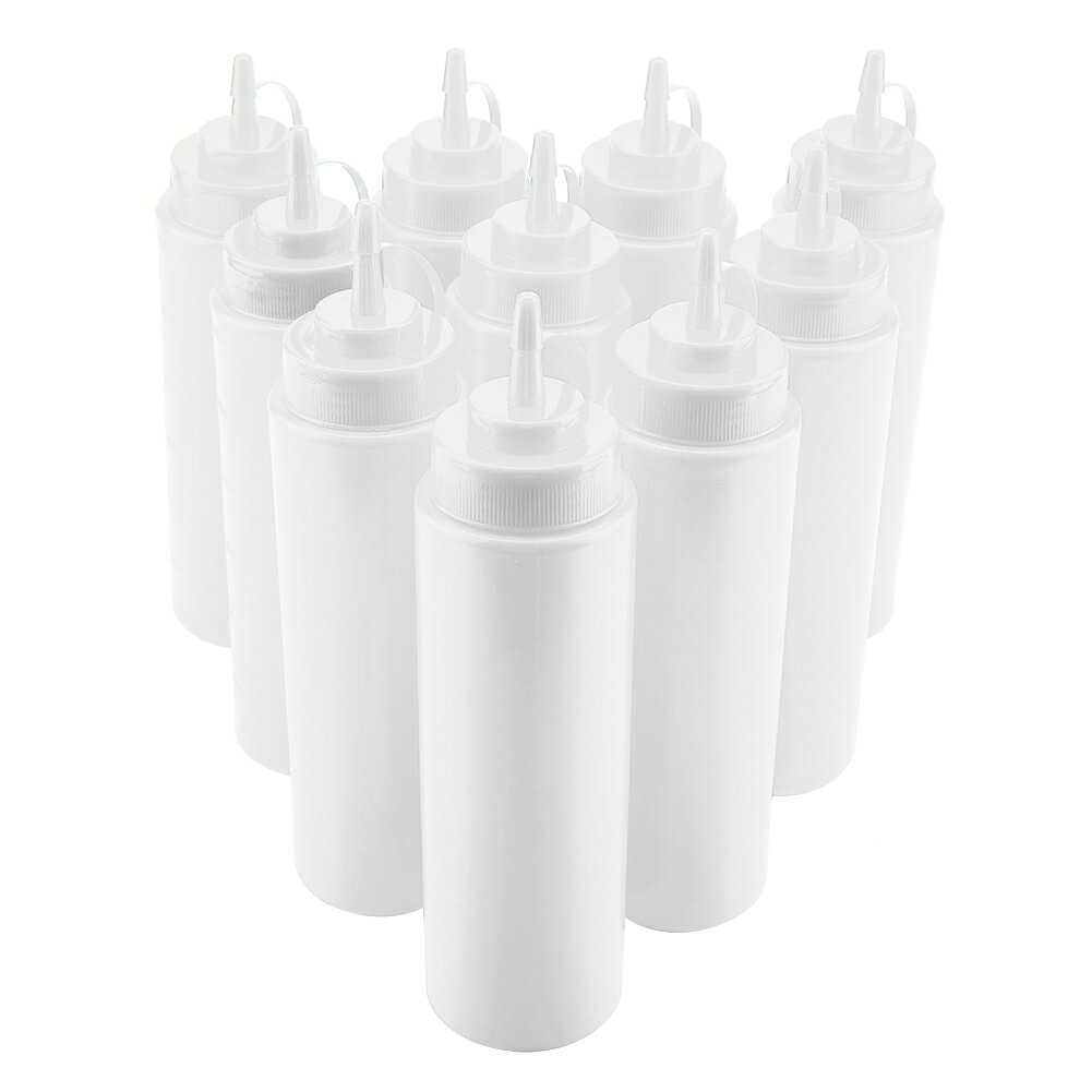 調味料ディスペンサー 720ml 10個セット プラスチック スクイーズ調味料 バーストレージフードキッチンマスタード オイル ソース サラダ 酢用 ドレッシン...