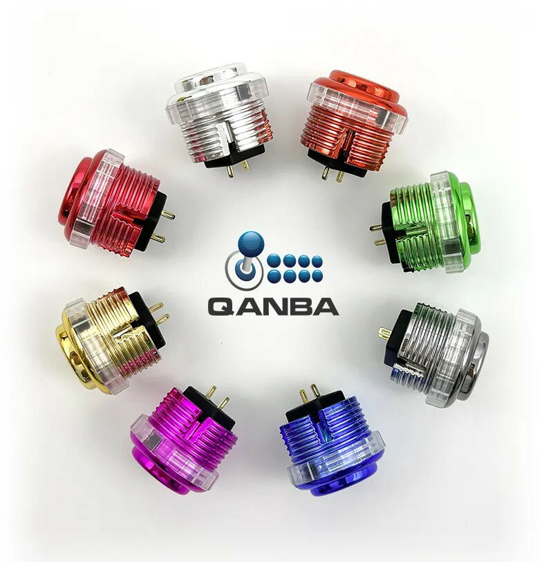 【送料無料&正規品保証】アケコンボタン Qanba Gravity F Project 金属色30mm機械式ボタン 箱入り 8pcs スイッチ 30m…