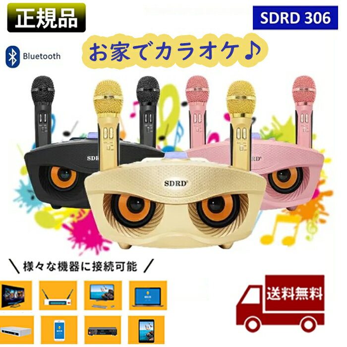 カラオケ 【全国送料無料】SDRD カラオケ Bluetooth マイク2本 カラオケマイク 家庭用 ホームKTV ワイヤレスマイクシステム 2ハンドヘルドマイク 子供 有線および無線接続 かわいい 日本語取扱説明書 SDRD 306