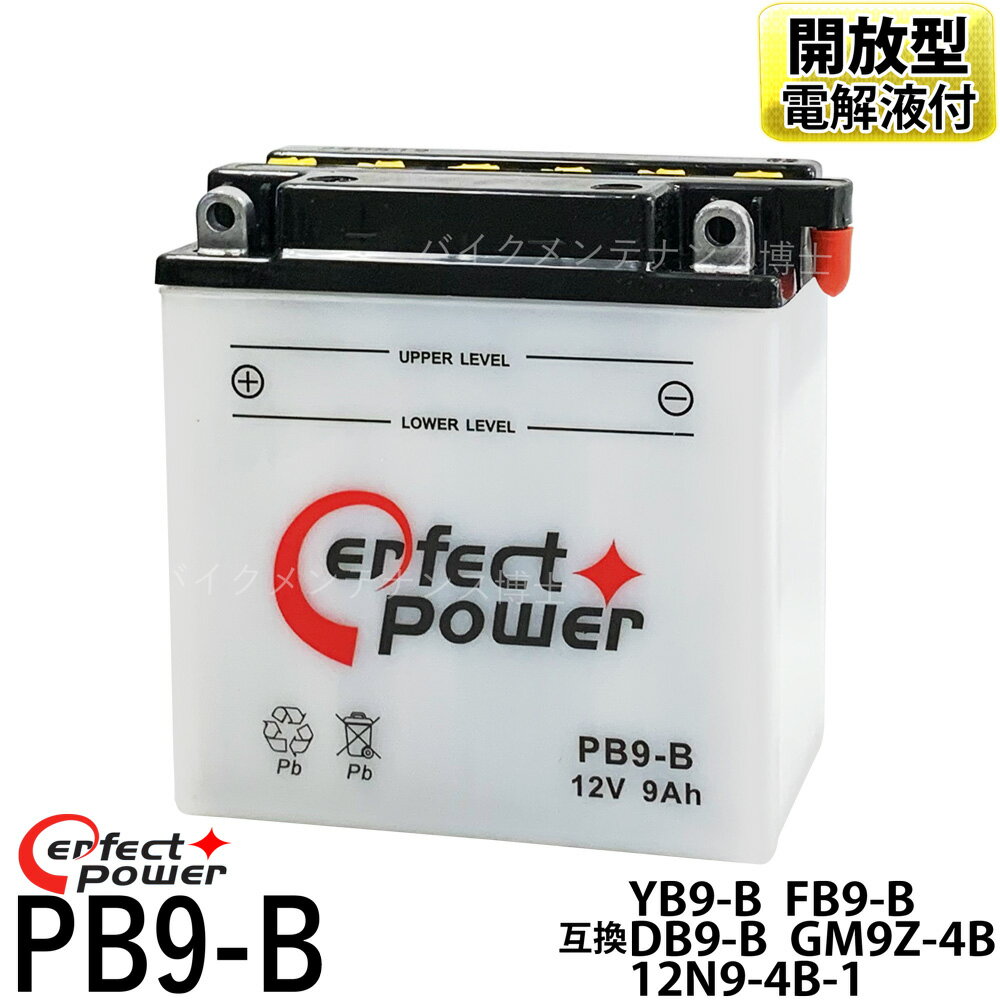 パーフェクトパワー PB9-B 開放型バイクバッテリー 液別GB250クラブマン ベンリイ CD125 CBX125 VESPA PIAGGIO