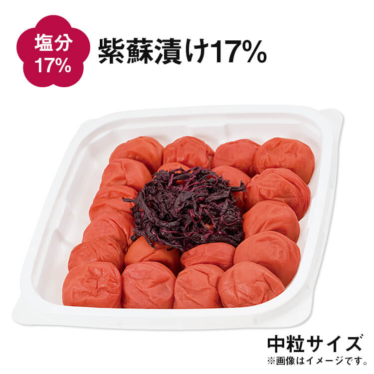 しそ梅干し 紫蘇と塩だけで漬け込みました 【特選 南高梅 】紫蘇漬け17% ご家庭用エコパック380g 中粒サイズ 国産 梅干し しそ梅のサムネイル