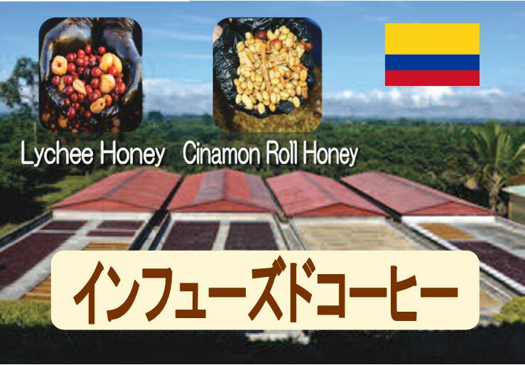 コロンビアインフューズドコーヒー【ライチハニー】【シナモンロールハニー】 100g 焙煎済豆（挽） 珈..