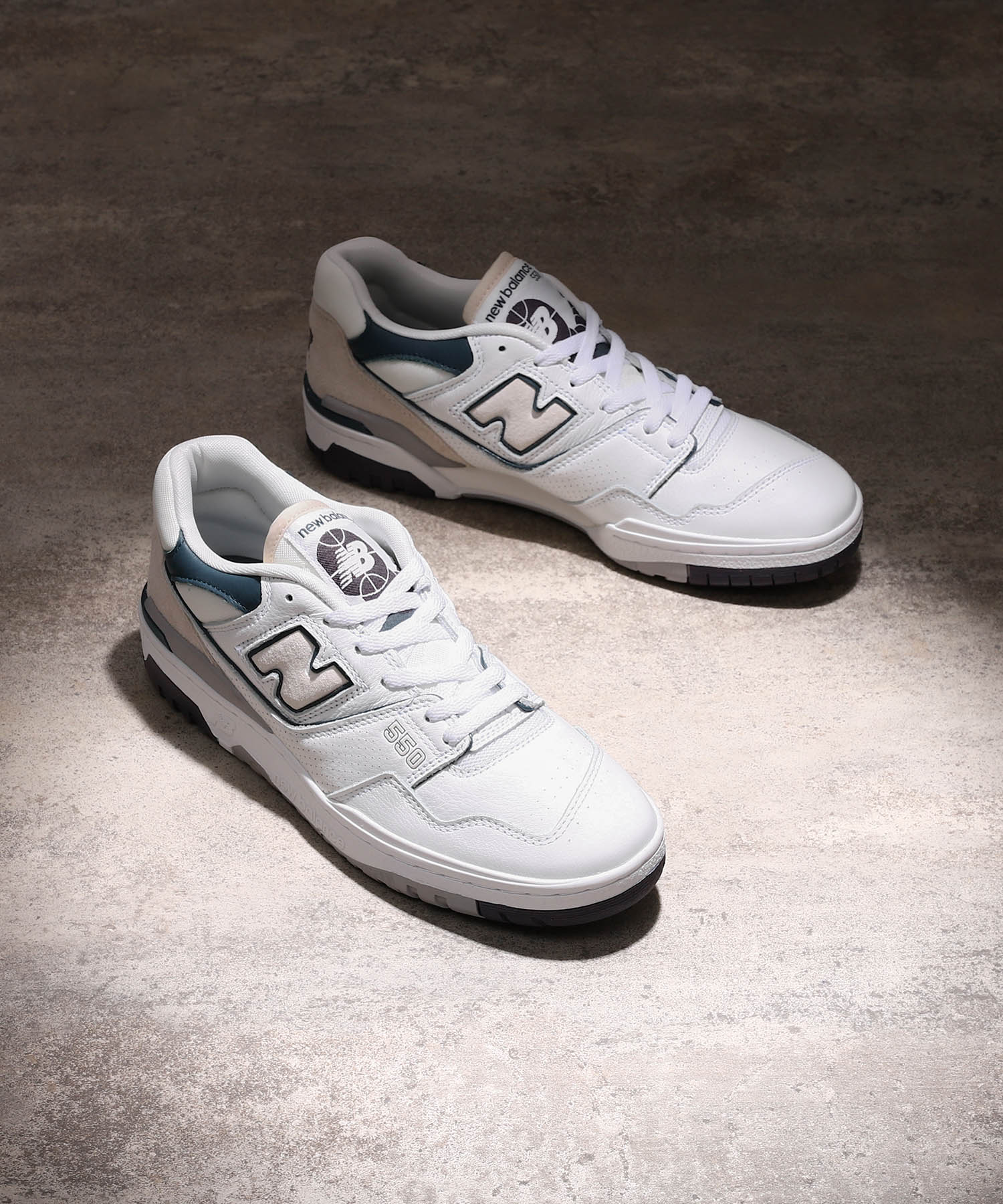 New Balance 550WCB(BB550WCB)【ニューバランス 550】国内正規品 メンズ シューズ スニーカー 靴 フットウェア バスケットボールシューズ ローカット ストリート スポーツ カジュアル シンプル レザー ホワイト 23~29cm 白スニーカー 23FW AW 新作