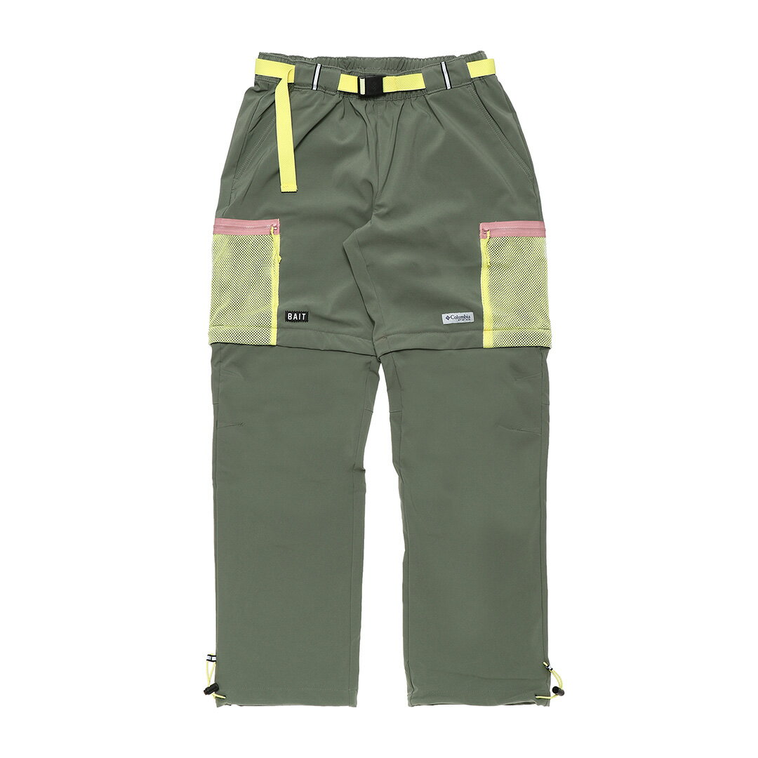 【ラスト1点 XLサイズ】 BAIT × COLUMBIA：CONVERTIBLE PANTS(226-BAT-PNT-001)【ベイト × コロンビア コンバーチブルパンツ】国内正規品 コラボ メンズ ボトムス 2way ストリート カジュアル スポーティー アウトドア カワイイ グリーン セパレート