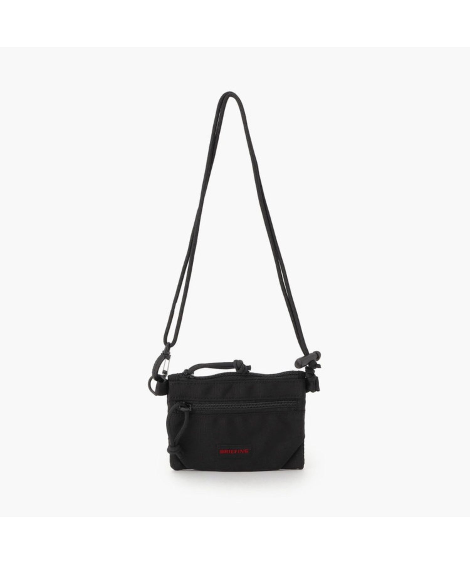 BRIEFING W ZIP PURSE(BRA241A26)正規品 ミニバッグ 鞄 カバン ショルダーストラップ ミニポーチ ウォレット 小銭 コイン 小物収納 シンプル カジュアル ビジネス アウトドア フェス コーデュラエコ ナイロン ブラック