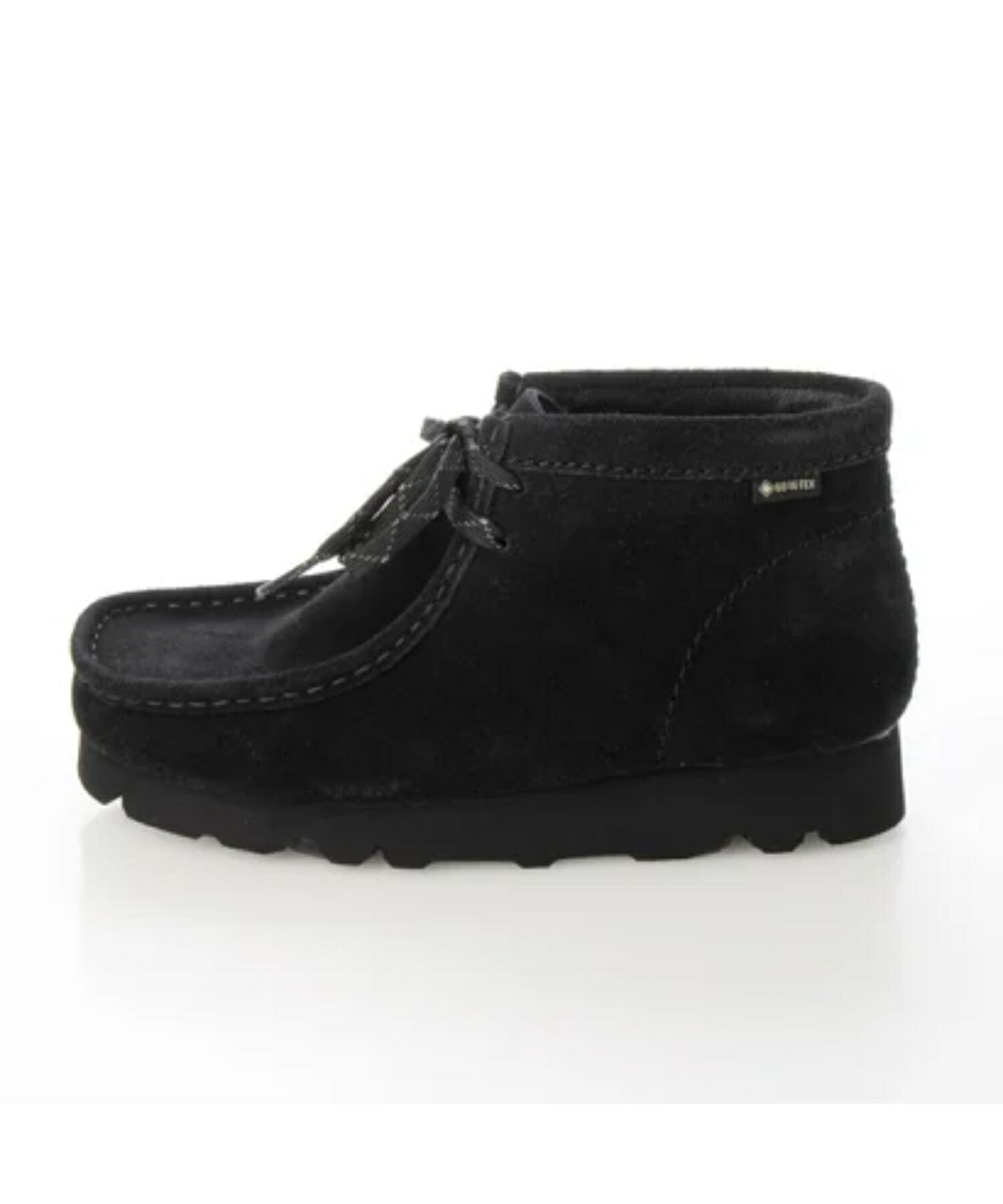 Clarks WallabeeBT.GTX Black - (26168586)【クラークス ワラビーブーツ ゴアテックス ブラックスエード】国内正規品 レディース ウィメンズ シューズ モカシン ブーツ フットウェア 靴 ミッドカット ストリート カジュアル シンプル ナチュラル ブラック