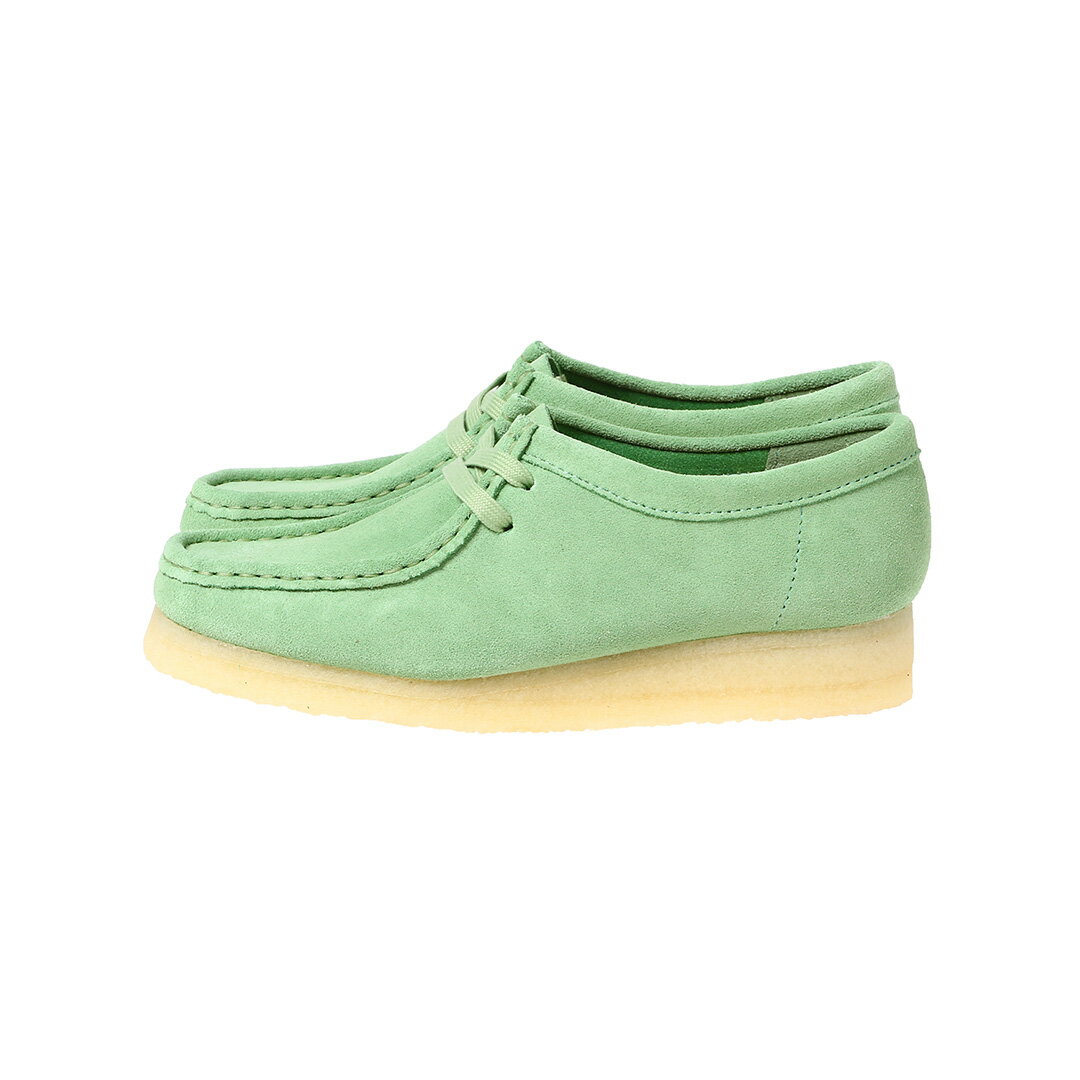 Clarks Wallabee. Pine Green(26169919)【クラークス ワラビー パイングリーン】正規品 レディース ウィメンズ モカシン ブーツ フットウェア 靴 ストリート カジュアル シンプル ナチュラル ローカット オールシーズン グリーン 23~24.5cm 23SS 新作