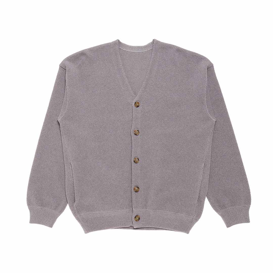 【残り1点 グリーン M】crepuscule Moss Stitch V/N Cardigan - (2201-002)【クレプスキュール モスステッチカーディガン】正規品 メンズ トップス 長袖 Vネック 鹿の子 カジュアル ストリート トレンド シンプル 合わせやすい 人気ブランド 新作 22ss