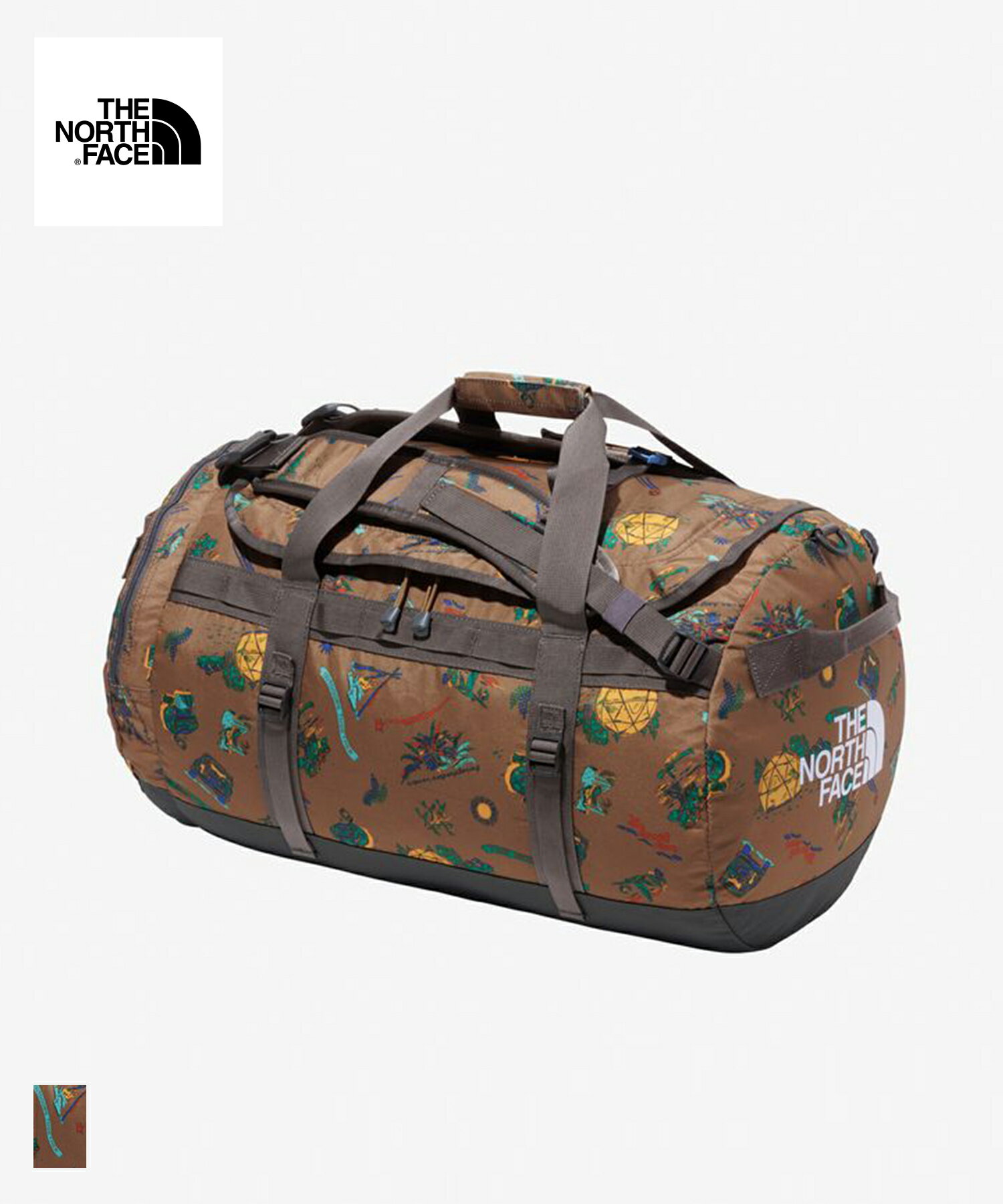 THE NORTH FACE K Nylon Duffel 50(NMJ72352)【ザノースフェイス ナイロンダッフル50】正規品 バッグ ボストンバッグ ダッフルバッグ アウトドア キッズ 子ども用 ナイロン ショルダーストラップ ブラック オリーブ マルチカラー 50L 23FW新作