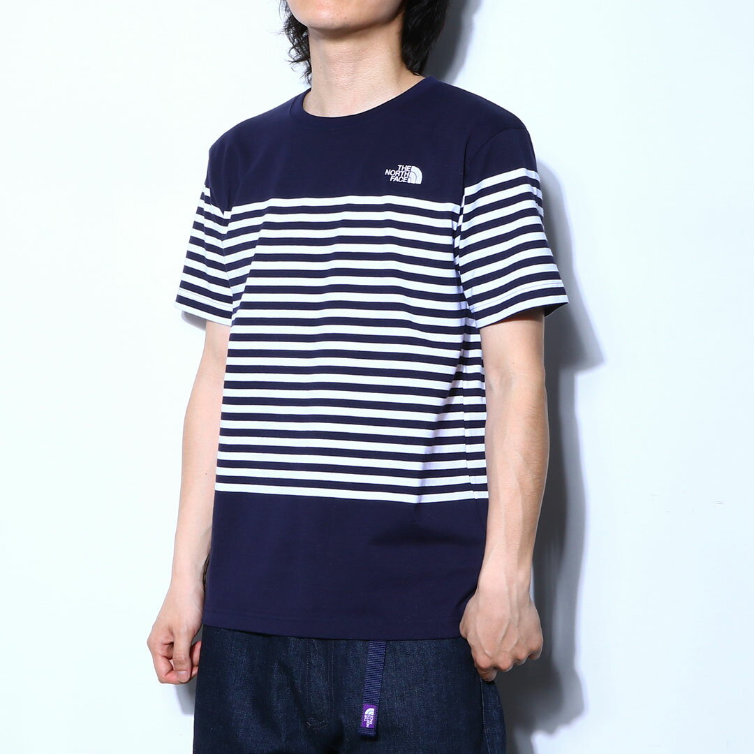 THE NORTH FACE S/S Panel Border Tee(NT32137)【ノースフェイス パネルボーダーTシャツ】国内正規品 メンズ トップス メンズ 半袖 ストリート カジュアル シンプル 合わせやすい 春夏 夏コーデ サマーニット 22年春夏新作