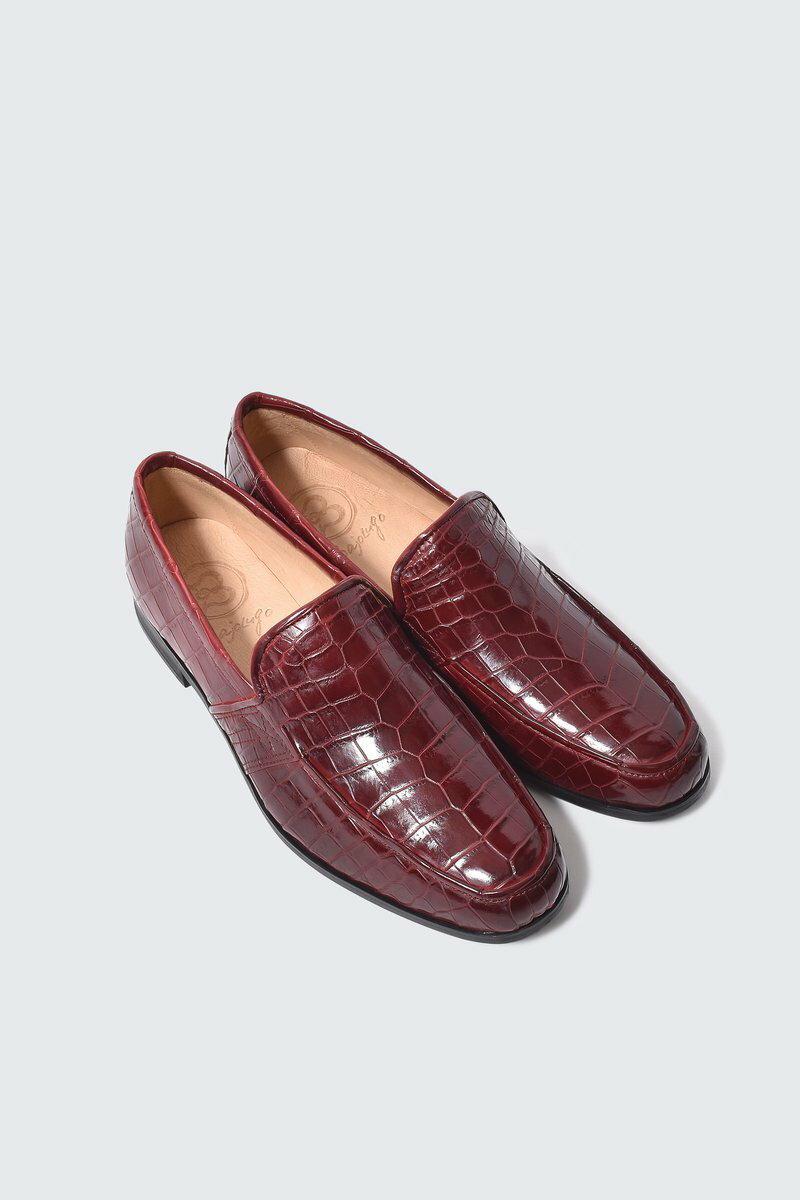 レザーローファー（No-2-3-2107-10）ワインレッド