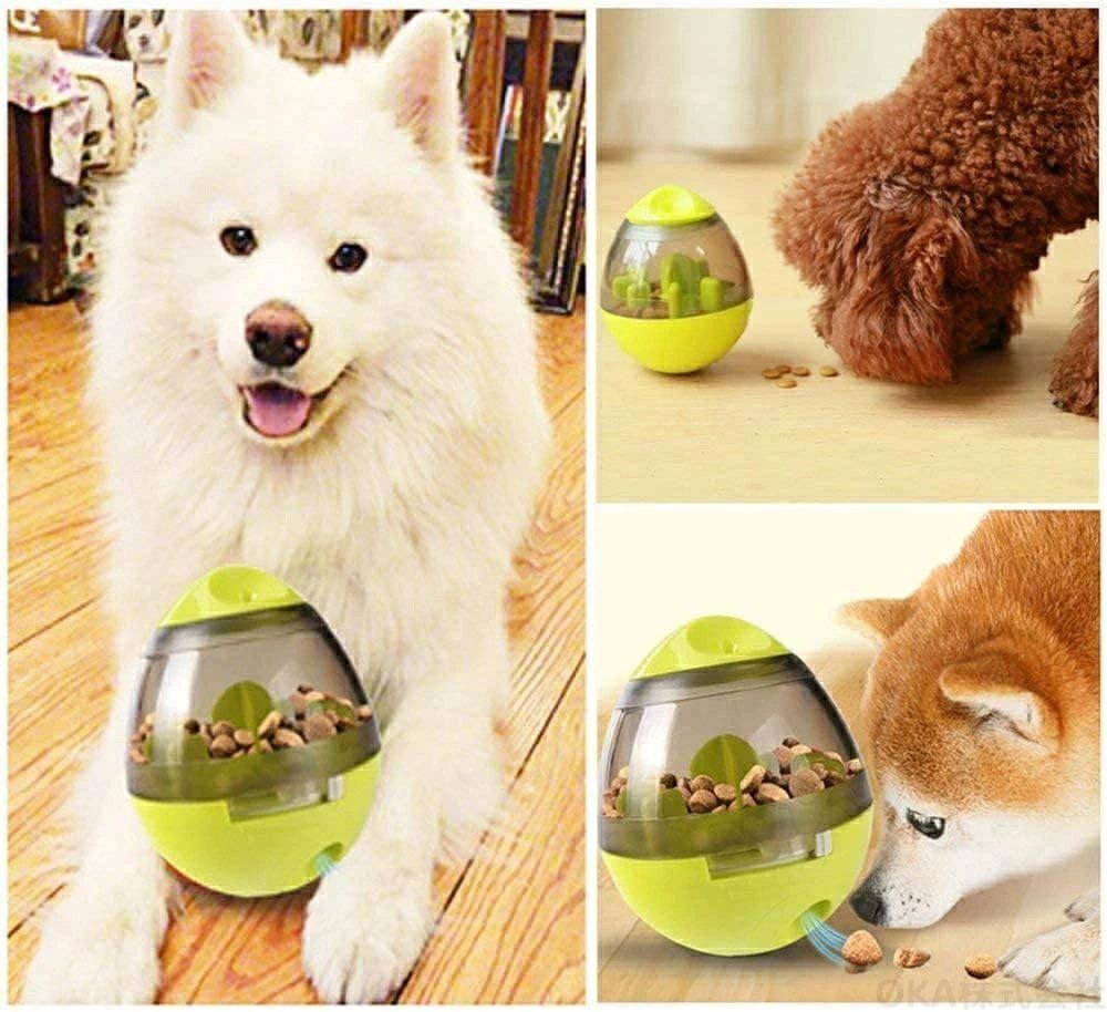 犬 知育 おやつボール 犬 犬用 ペットグッズ 猫用 おやつボール 難易度調節可能 ペット用品 噛むおもちゃ ペットおもちゃ だるまボール 餌入れ 早食い防止 知育玩具 IQステップボール 倒れないデザイン bakka-10013322 バッカ サンプル画像3