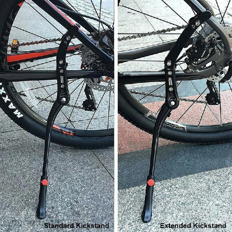 自転車 キックスタンド 長さ調節可能 24〜28インチ 700C対応 アルミニウム合金 二点固定 サイドスタンド ロードバイク クロスバイク マウンテンバイク用 簡単取り付け 滑り止め足底付き bakka-10014310 バッカ サンプル画像2