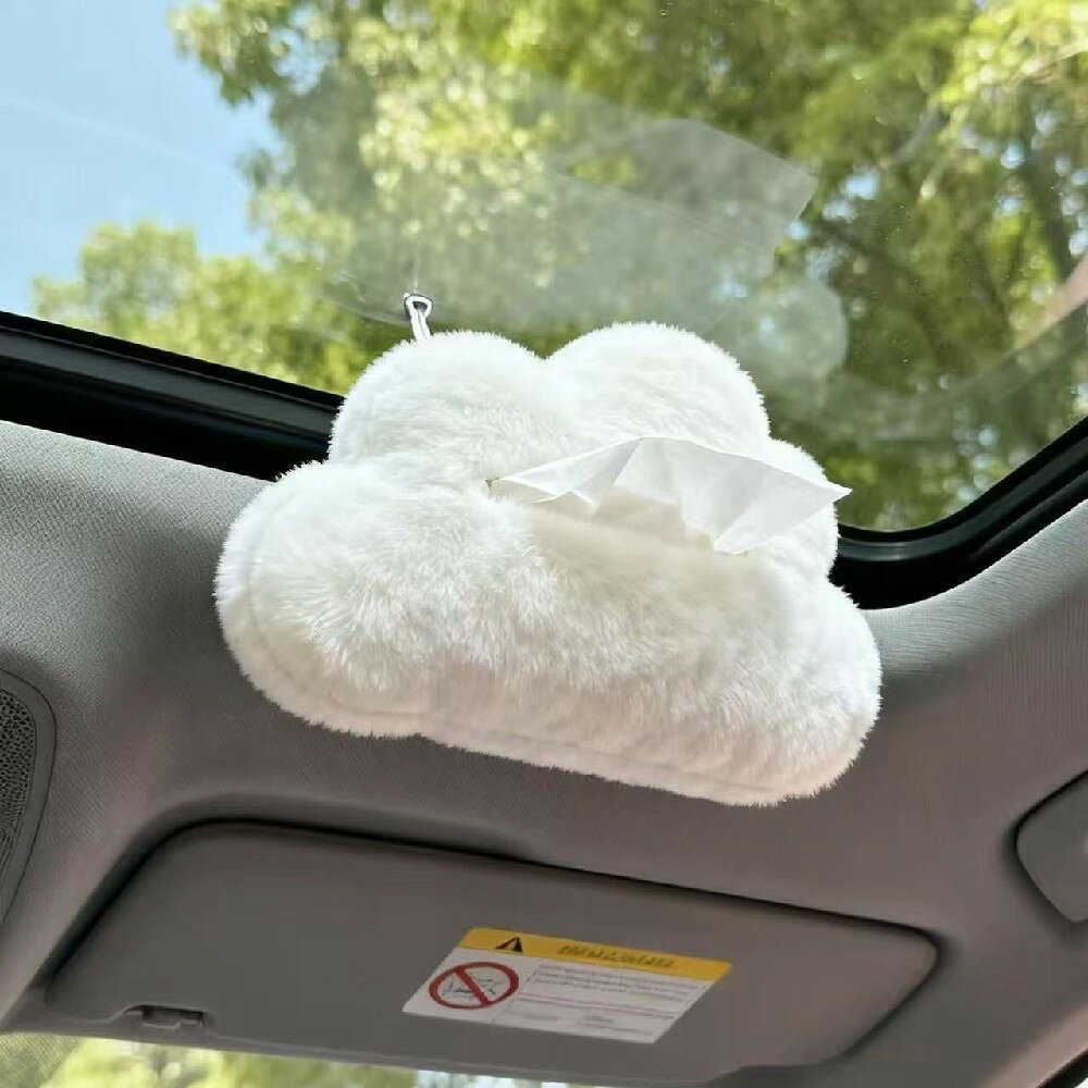 雲の車用ティッシュボックス かわいい吸盤式ティッシュホルダー 「Look up and See Clouds」スタイルから着想を得た トレンディな車用収納アクセサリー 取り付け簡単 安全で省スペース 毎日のティッシュ使用に便利 ダッシュボード・窓・助手席側に最適