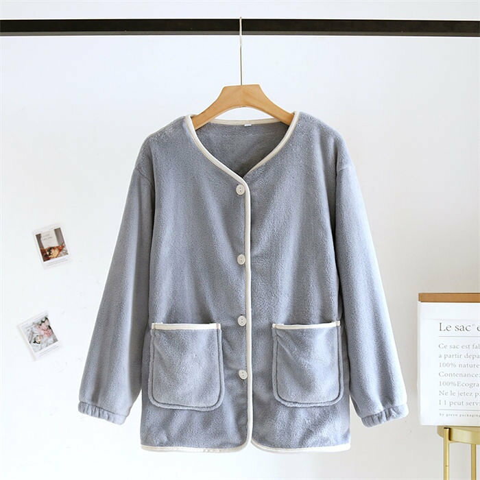 パジャマ 上着 ルームウエア レディース 長袖 秋 冬 着る毛布 もこもこ トップス ...