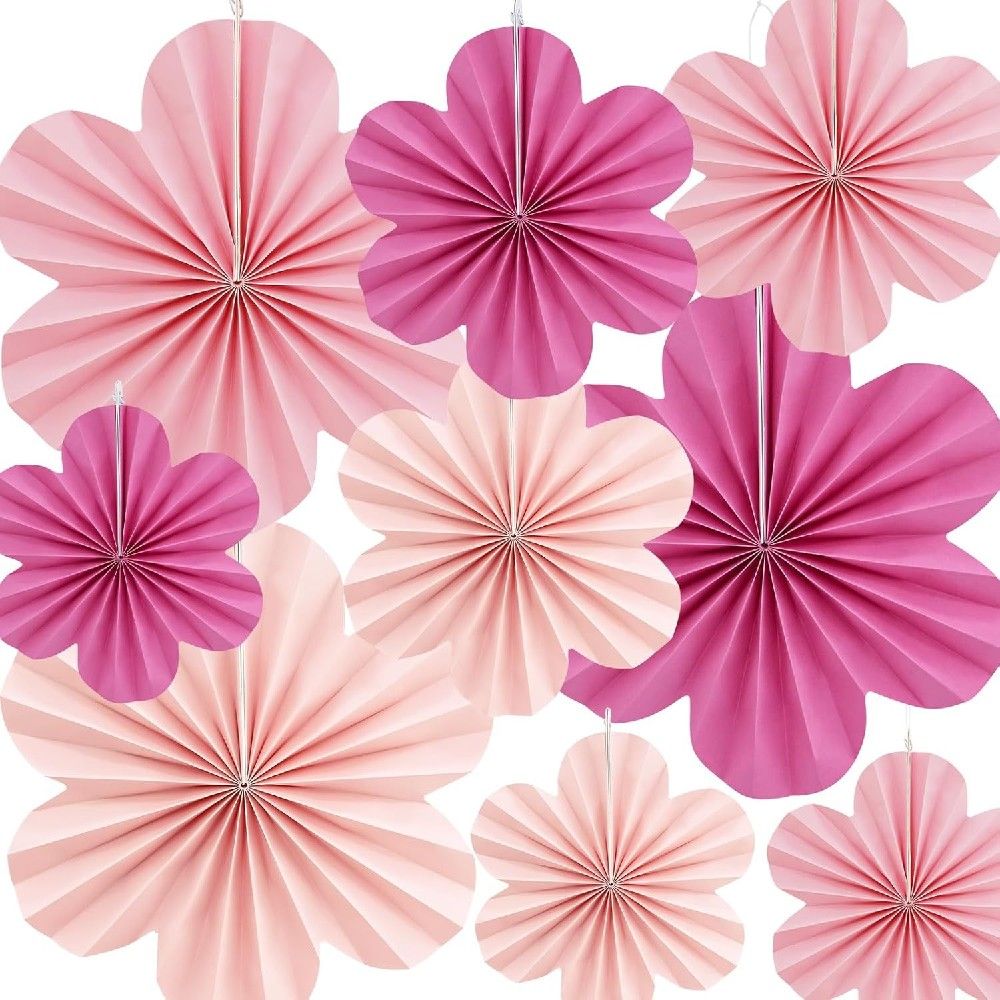 ペーパーファン セット ピンク 35.25.20cm ひな祭り 誕生日 飾り付け 9枚セット 桜 さくら 春 ペーパーフラワー お花紙 扇フラワー 春の雰囲気装飾 パーティー飾り 桜祭り 正月 装飾 お花見卒業式 入学式 謝恩会 卒園式 和風 桜祭り 装飾 お花見