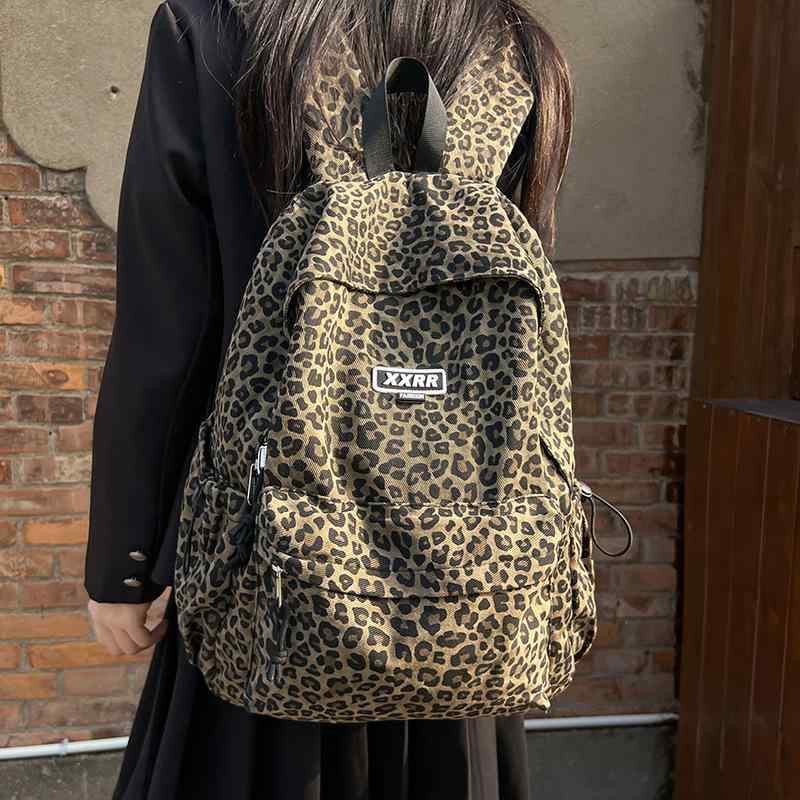 リュックサック 大学生 通学用 シンプル 大容量 ヒョウ柄 日系 バックパック 普段...