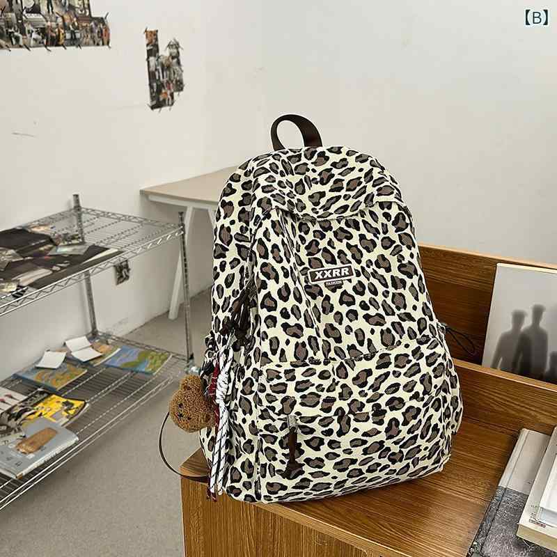 リュックサック 大学生 通学用 シンプル 大容量 ヒョウ柄 日系 バックパック 普段...