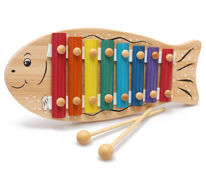 魚木琴 子供用 知育玩具 木琴 8キー コンパクトサイズ 木琴 パーカッション 楽器 魚 木琴 お誕生祝い 贈り物 クリスマスギフト 入園祝い 入学祝い