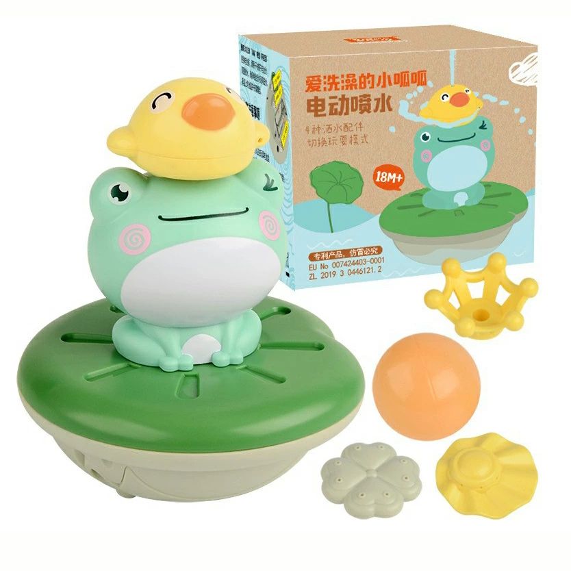 お風呂おもちゃ 1歳　水噴霧　 おふろ　おもちゃ 赤ちゃん　水遊び玩具 カエル噴水おもちゃ 動物玩具 子供 風呂 入浴 夏 スイミングプール セット 人気 知育玩具 誕生日 プレゼント 6歳以上（4種類のアクセサリー付き） クリスマスプレゼント この水スプレーのおもちゃは、入浴、プール、誕生日、季節、ベビーシャワー、パーティーに最適なギフトです。 【ファンシーお風呂おもちゃ】5種類のスプレー方法とアクセサリーが付いたかわいいカエル電気ウォータースプレーおもちゃ。 回転させて派手なスタイルでスプレーすることができ、子供たちにさまざまな入浴の喜びをもたらします。 お風呂おもちゃは、騒音や光を気にせず、超静音設計を採用しています。 子供のお風呂のおもちゃ、このお風呂のおもちゃはより長いバッテリー寿命を持っています。 お風呂おもちゃは、子供たちが入浴するための無限の娯楽と楽しみをもたらします。【5種類のスプレー効果】セット内容：カエル*1、クラウン*1、海洋球*1、鳥*1、バスルーム帽子*1、四つ葉*1。カエルのお風呂おもちゃはスイッチが二つあります。一級の電源を入れて、4インチの水を噴きます。第二の大水流モードを開き，水流を使ってボールを空中に浮かべるのが興味深いことです。パーツの違いを着ると噴水効果が違ってきます。回転噴水、トップボール、ウォータープレイなど。【使いやすい】：水上玩具はAAA電池3本が必要です（付属していません）。電池をカエルの底に取り付けて、水の上に置きます。ボタンを押します。 バスタブのおもちゃは自動的に走って噴水します。5つの可愛いパーツがあります。5つの異なった効果を切り替えることができます。使用しない場合は、スイッチを切って取り出し、タオルで水をふいてから、次回は直接お風呂おもちゃを使います。子供、男の子、女の子によく似合います。【100％安全・耐久性素材】お風呂おもちゃは、耐久性に優れた高品質のABS素材を使用しています。 おもちゃの丸みを帯びたエッジは、子供の肌を保護し、新しい世界を探索するときに新しい世界の認識を刺激することができます。 最高のスプレーバスタブのおもちゃを知っています！ 使い捨てお噴水おもちゃ。 バッテリーボックスには、漏れを防ぐためのシーリングシリコンが装備されています。【子供のプレゼント】対象年齢：6歳以上。このお風呂おもちゃは子供にも大人気です。 バスタブ、スイミングプール、シャワー、屋外スイミングプール、ビーチで使用できます。 このフローティングおもちゃは、すべての年齢の子供に適しています。 これは完璧な誕生日、クリスマス、ハロウィーン、またはパーティーギフトです。メーカー：中国対象年齢：6 歳以上 2