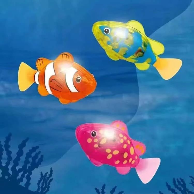 4個セット 魚 おもちゃ 自動 泳ぐ お風呂 水遊びおもちゃ スイムフィッシュ 光る ...