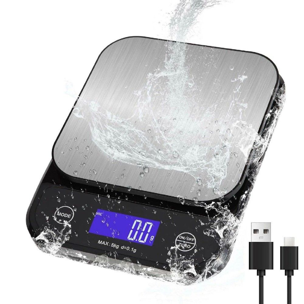 キッチン はかり 防水IP65 洗える 0.1g 5kg TYPE-C充電&乾電池 二式給電 全視角LCD...