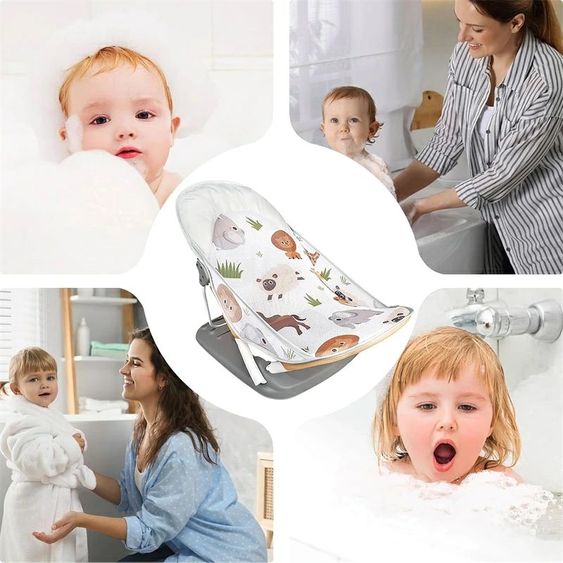 ベビーバスチェア ベビー バスシート サポートネット 幼児浴槽 子供用のバス浴槽シ...