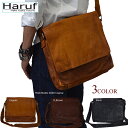 【送料無料】ショルダーバッグ メンズ 革 a4 レザーバッグ 鞄 カバン 斜めがけ かっこいい Haruf ハルフ ブランド 本革バッグ 通勤 通学 ブラック ...
