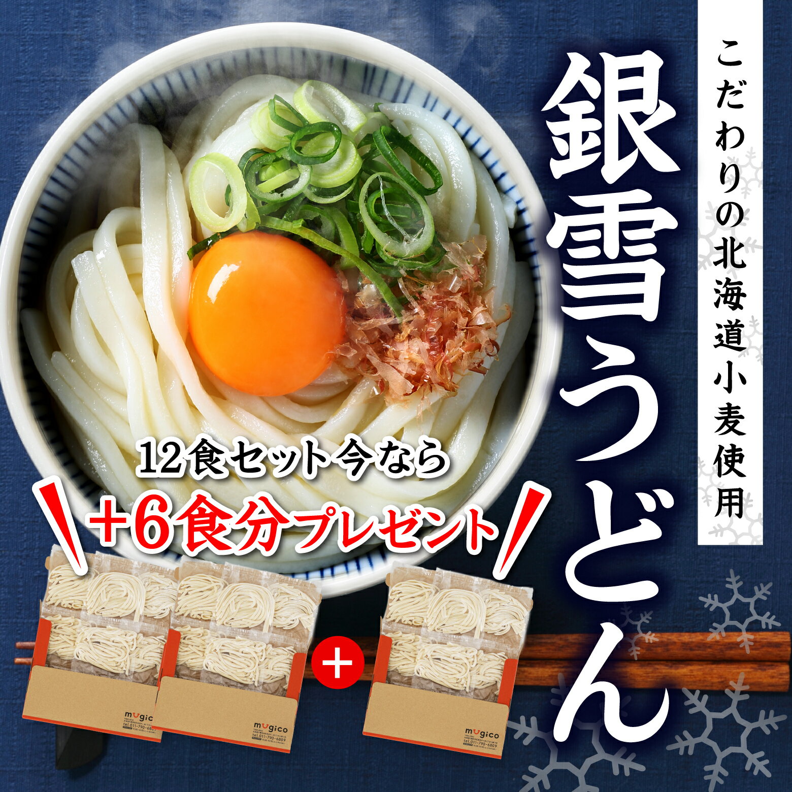 【今なら1セットおまけ】銀雪うどん12人前（［普通盛］1人前100g）ポイント消化　送料無料　うどん　麺　北海道　お取り寄せ　グルメ