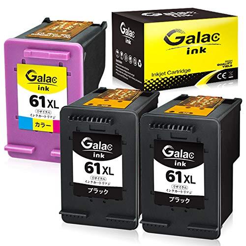 Galac ink HP用リサイクルインクHP 61 XL 61XL 61(ブラック 増量 *2個+ カラー 増量*1個) 残量表示機能付【対応機種】ENVY 5530 4500 4504 Officejet 4630