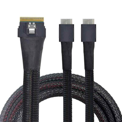 NFHK PCI-E Ultraport Slimline SAS Slim 4.0 SFF-8654 8i74pinからDualOculinkSFF-8611ケーブル50cmPCI-Express NFHK PCI-E Ultraport Slimline SAS Slim 4.0 SFF-8654 8i74pinからDualOculinkSFF-8611ケーブル50cmPCI-Express