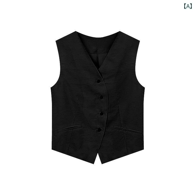 セットアップ レディース Vネック 大きいサイズ 婦人服の 高級 感の スーツは ベストを 襟ます。