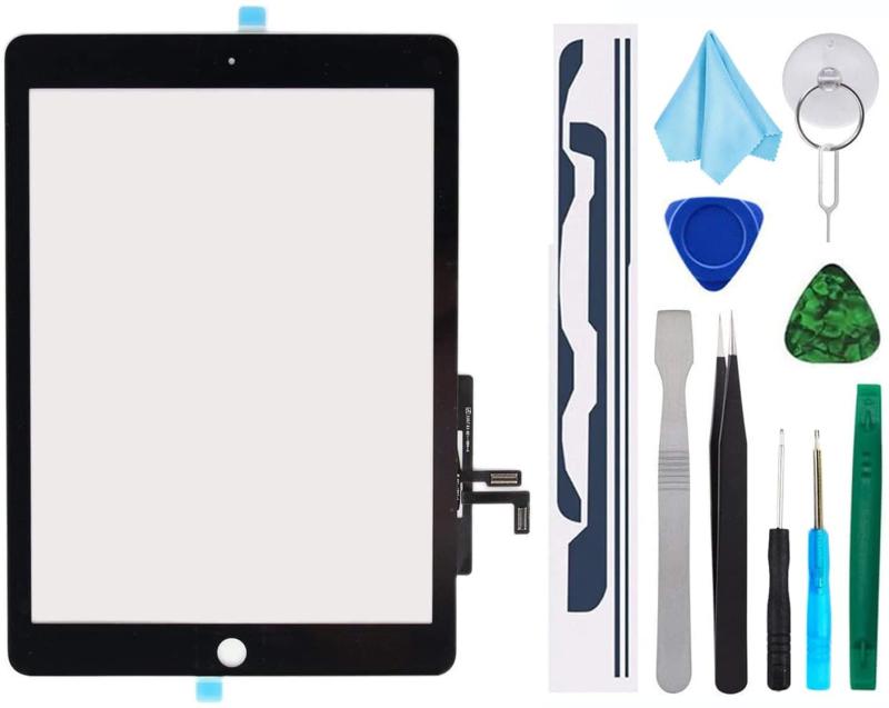 TPhaelay タッチスクリーン 交換品Ipad デジタイザイープレインストールされた接着剤（ホームボタンなし）