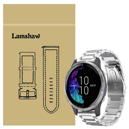 Lamshaw Garmin Venu バンド, ステンレス メタル ベルト 交換バンド 対応 GARMIN(ガーミン) Venu スマートウォッチ Lamshaw Garmin Venu バンド, ステンレス メタル ベルト 交換バンド 対応 GARMIN(ガーミン) Venu スマートウォッチ