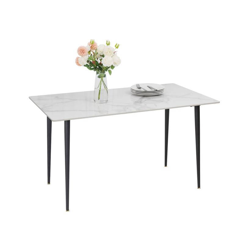 UNHO ダイニングテーブル 食卓 テーブル 4人用 石材×スチール 単品 幅120×奥行70×高さ76cm おしゃれ モ..