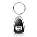 Jeep ロゴ グリル ブラック ティアドロップ型 キーチェーン