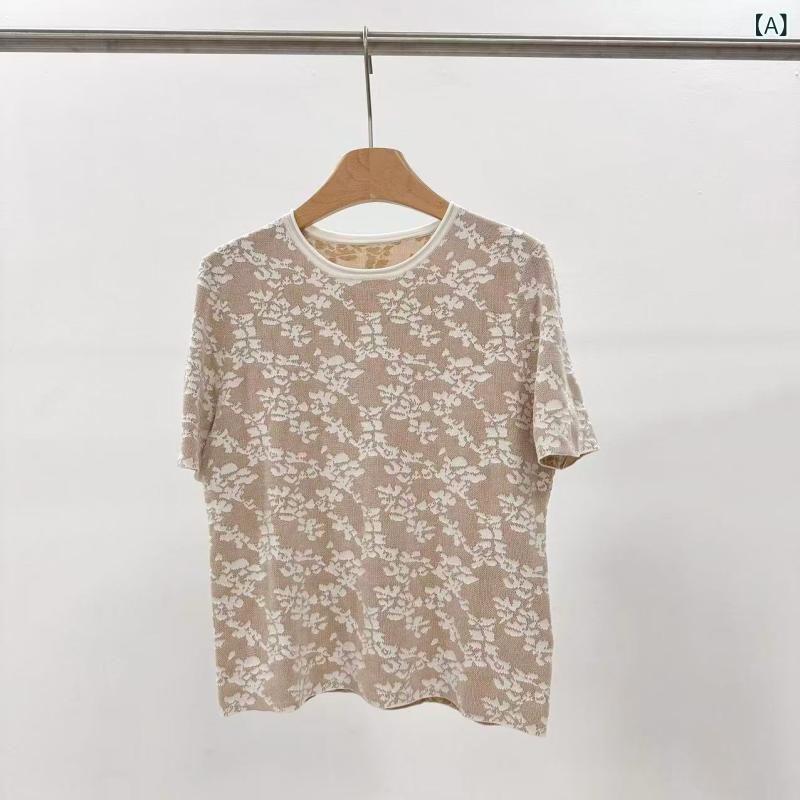 JYS スターの 同じ タイプの ニットの レディース 経典の 丸 首の ゴマの 底の ジャカードの 花の 図案..