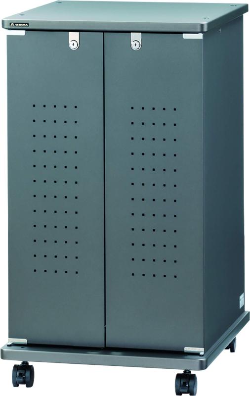 オーロラ 木製EIAラック20Uタイプメタリックダークグレースチール扉 EIA-K20BS