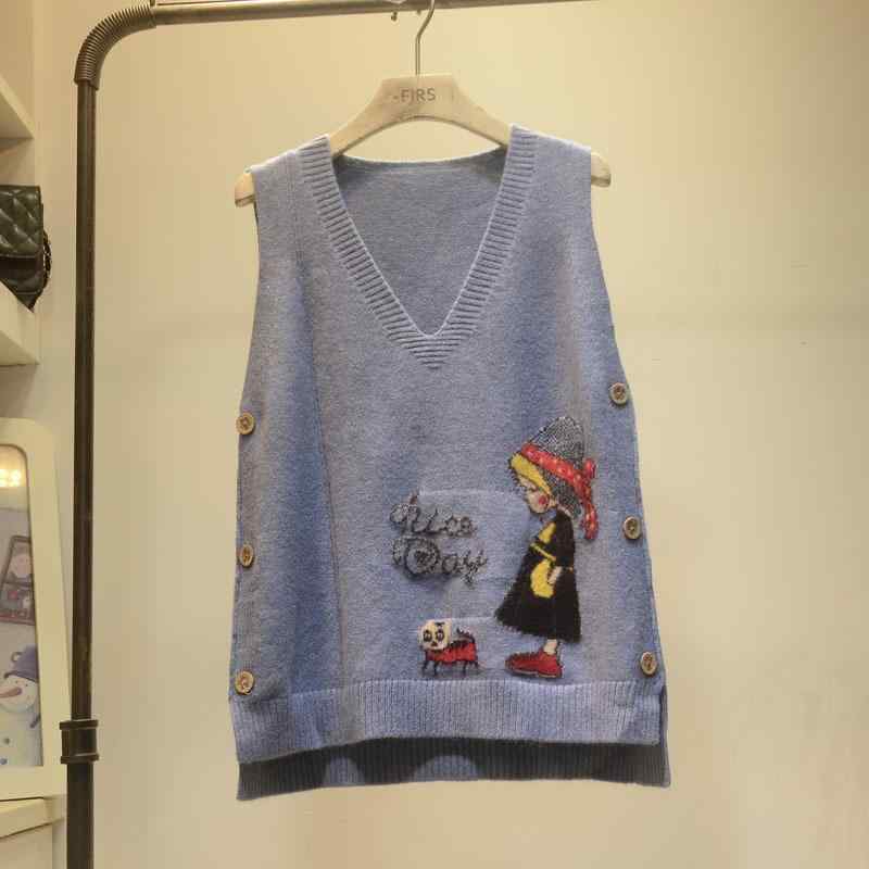 レディース ニット ベスト Vネック 無地 かわいい 春秋 インナー アウター 兼用 柔らかい 素材 伸縮性 通勤 普段使い