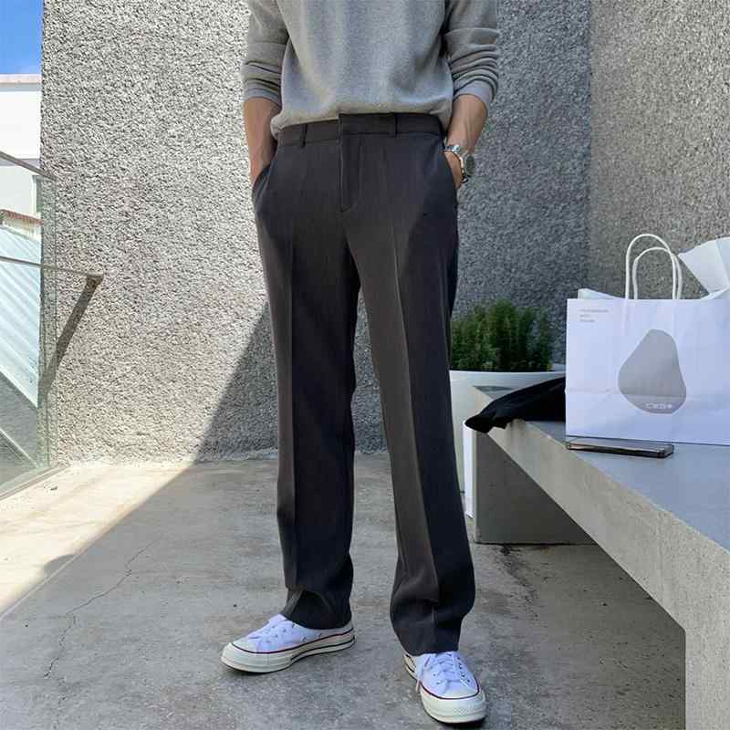 シンプル 大人 かっこいい メンズ パンツ ワイド 春の 男性用 ドレープ スーツ パンツ ストレート 韓国な ワイド レッグ フロア レングス カジュアル