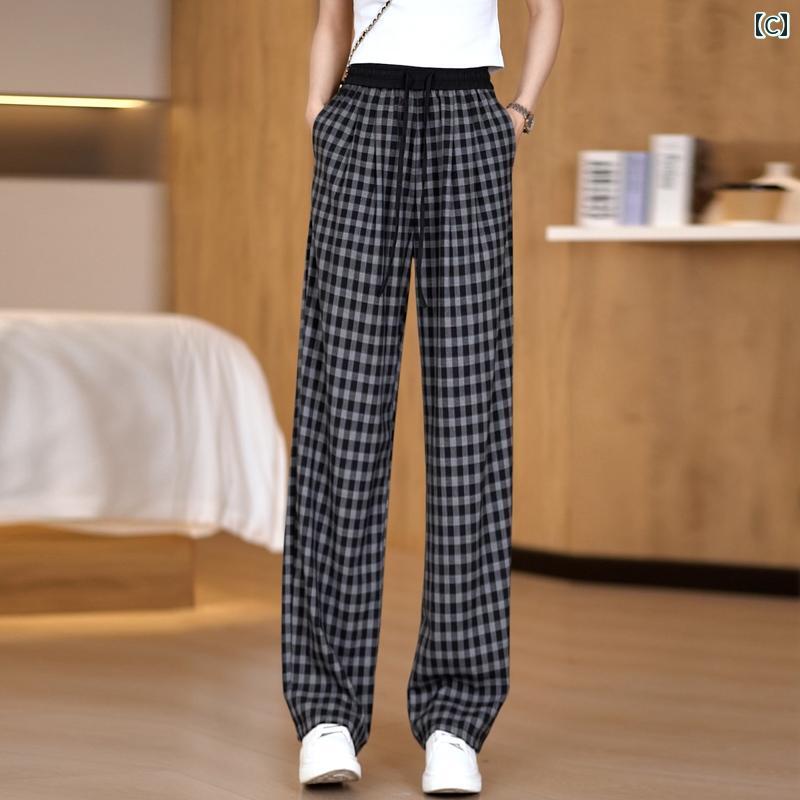 ワイドパンツ レディース涼しい素材ウエスト楽ちんパンツ 体型カバー 夏服ゴム入り