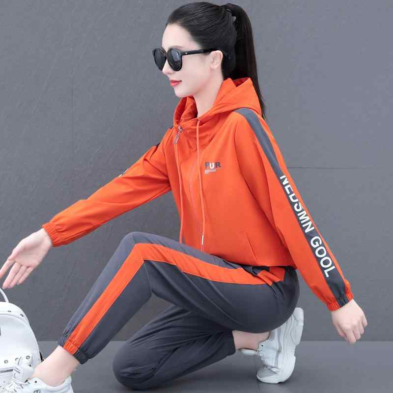 長ズボン カットソー 吸汗速乾 レディース おしゃれ 女性用 スポーツウェア スーツ 春秋 2025 ファッション フード付き カーディガン セーター ランニング カジュアル ツーピース