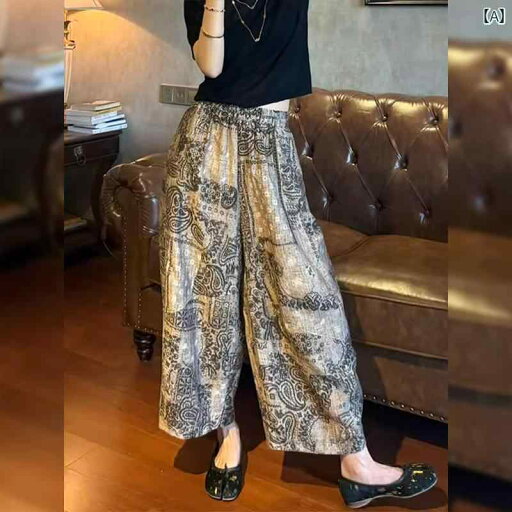 ワイドパンツ レディース涼しい素材ウエスト楽ちんパンツ 体型カバー 夏服ゴム入り ワイドパンツ レディース涼しい素材ウエスト楽ちんパンツ 体型カバー 夏服ゴム入り