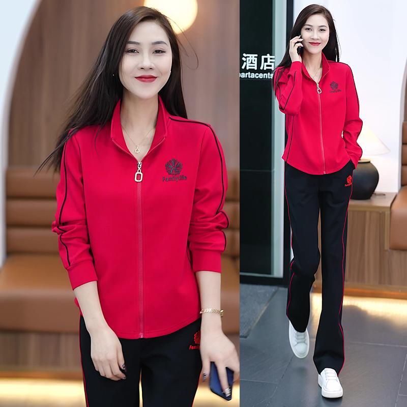 長ズボン カットソー 吸汗速乾 レディース かわいい のの カジュアル スポーツウェア セーター スーツ 女性 2025 春秋 ファッションの ストレート パンツ ツーピース