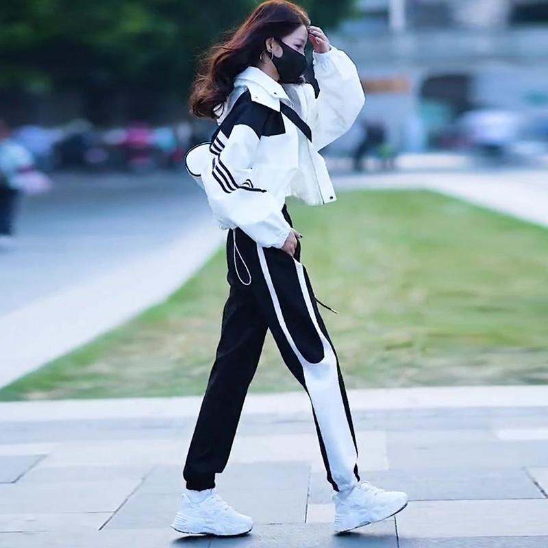 長ズボン カットソー 吸汗速乾 レディース かわいい 女性用 カジュアル スポーツ スーツ 2025 春秋 ネット ストリート 商品 登山 アウトドア ツーピース