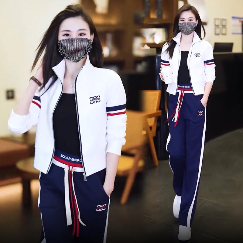 長ズボン カットソー 吸汗速乾 レディース おしゃれ 韓国 女性用 ファッション カジュアル スーツ 2024秋 スタイル な カーディガン スウェットパンツ ランニング の ツーピース