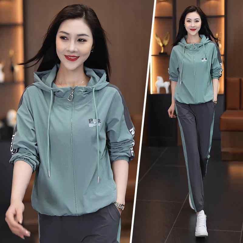 長ズボン カットソー 吸汗速乾 レディース おしゃれ 韓国 McBoton スポーツ スーツ レディース 春秋 2024 ファッション フード付き カーディガンジャケット ランニング カジュアル ツーピース